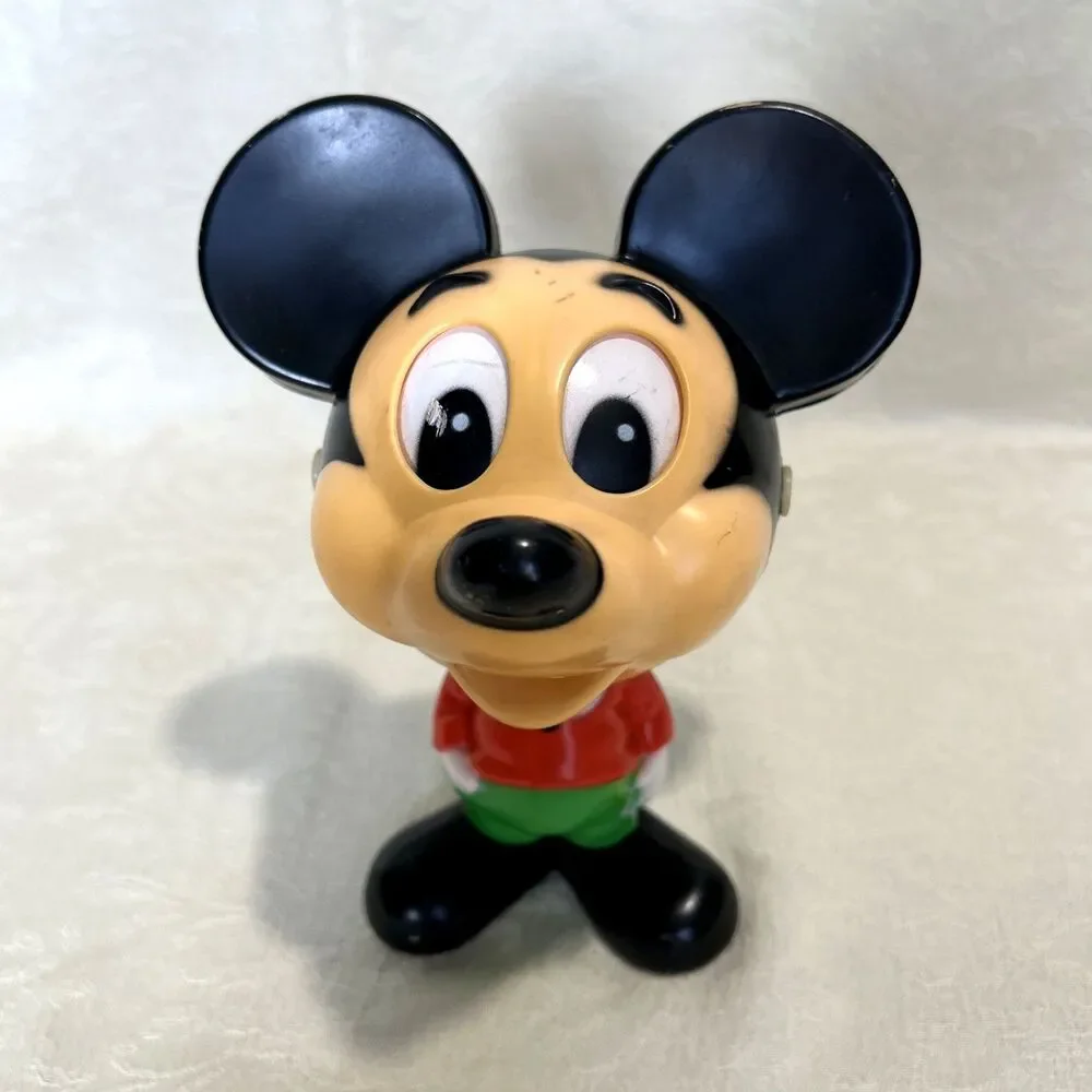 Vintage 1976 Mickey Mouse Chatter Chum Mattel Pull String Talking Toy Works